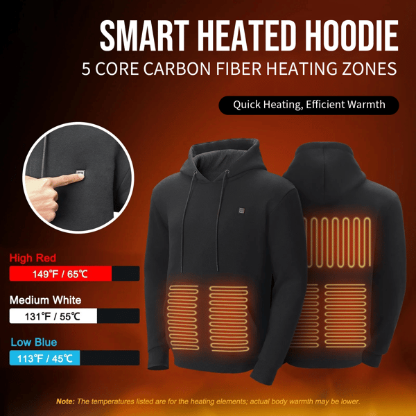Smart Heated Hoodie! 🧥🔥 5 Heat Zones, Adjustable Temp & Ultra-Comfort! ❄️